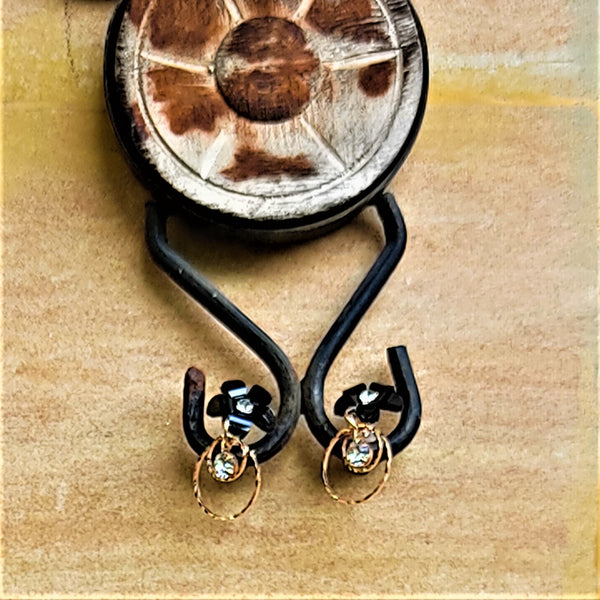 Small Flower Earrings Black Jewelry Ear Rings Earrings Agtukart