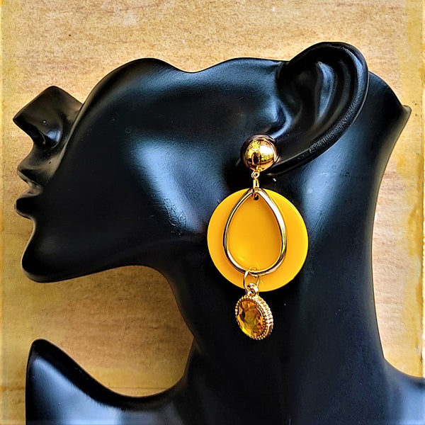 Round Plastic and Glass Stone Earrings Jewelry Ear Rings Earrings Agtukart