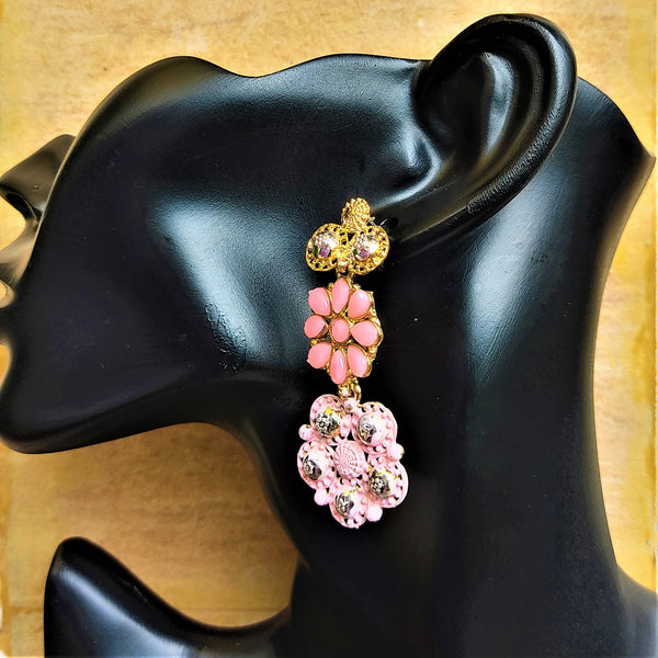 Double Flower Earrings Jewelry Ear Rings Earrings Agtukart